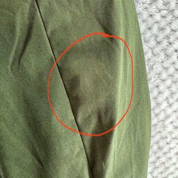 COS Jacket Womens 4 Green Cotton Button Front Coat Collared Long Sleeve Unlined - Picture 9 of 15